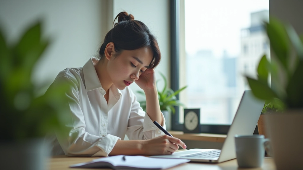 Freelancer working with focus and intention