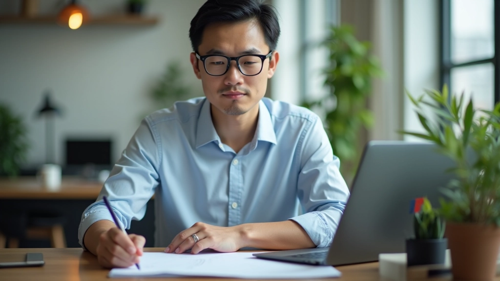 Person focused on deep work, concentration and productivity visualization