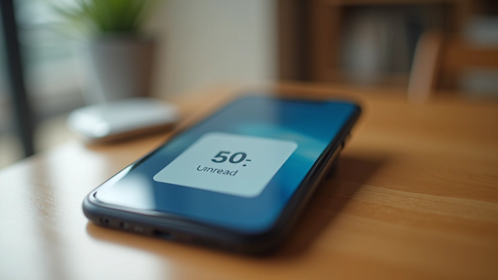 Smartphone screen showing 47 unread notifications across multiple apps and services